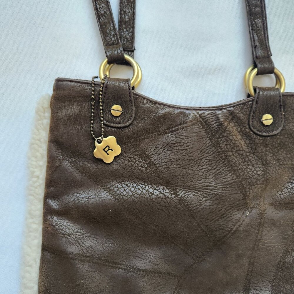 90s Rampage Boho Cozy Faux Suede Shearling Shoulder Hand Bag Soft Retro Cute - Picture 5 of 10